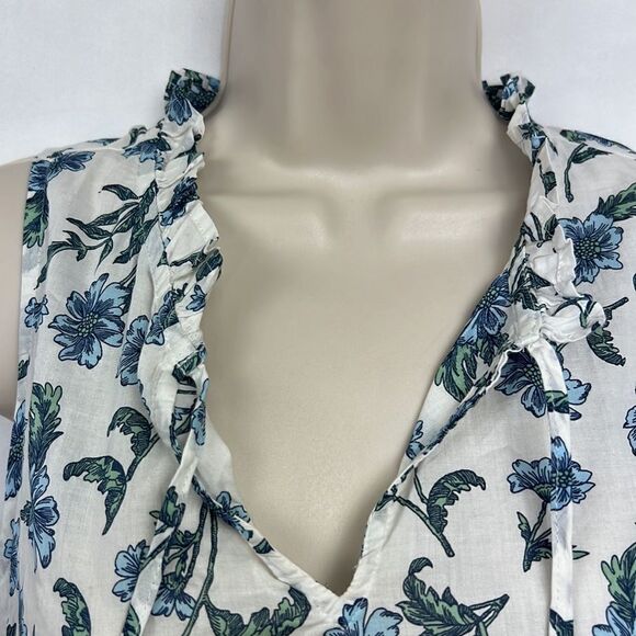 J. Crew Factory BY544 Tie front blue and white floral midi dress size 0 NWT - Picture 12 of 16